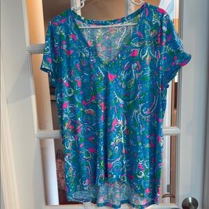 Lilly Pulitzer scoop-neck Etta Paisley Top